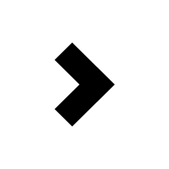 a black arrow symbol on a white background