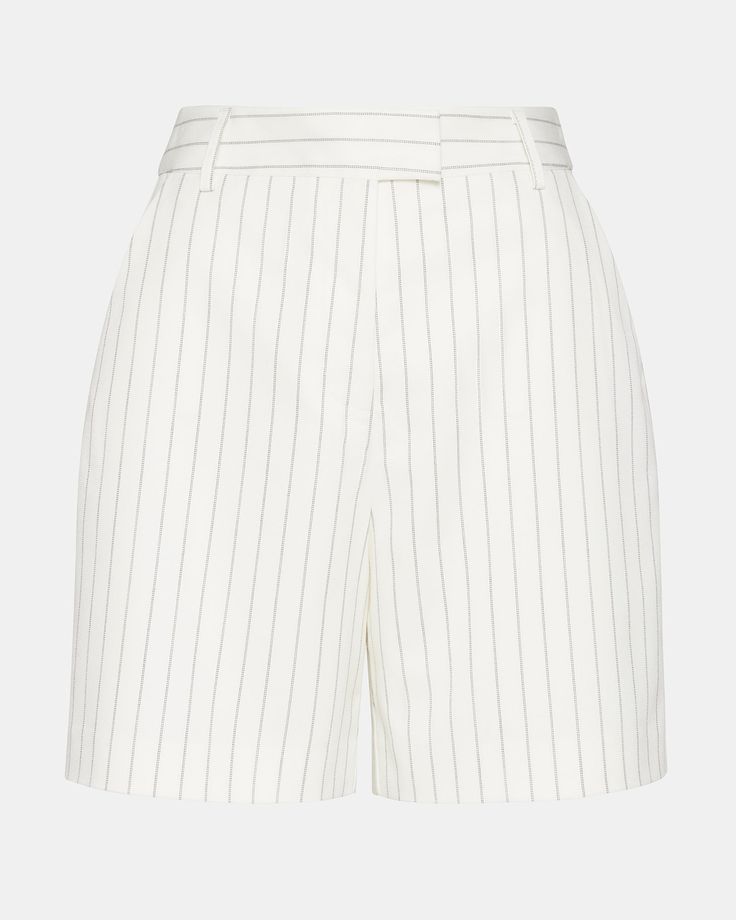 Elevate your spring fashion with the RUBINA shorts. Featuring a high-waisted design and cream pinstripe suiting, these shorts are a must-have for any sophisticated wardrobe. Spring just got a whole lot chicer. Pinstripe walking shorts Hook and bar closure with zipper Two functional side pockets and two nonfunctional back pockets with hip dart Belt loops 63% polyester 35% rayon 2% elastane Inseam: 6" Care instructions: hand wash cold separately, do not bleach, lay flat to dry, low iron if necessa Beach Wedding Black, Walking Shorts, Wedding Dress With Veil, Long Sleeve Dress Formal, Girly Dresses, Black Tie Wedding, Shorts White, Sorrento, Event Dresses