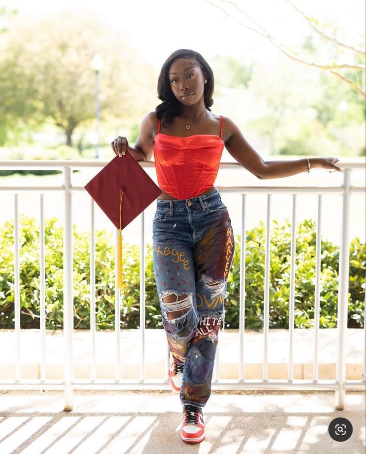 Graduation Pants Outfit College, Tuskegee University Apparel, Graduation Jeans Painted, Graduation Jeans, Senior Pictures Outfits Jeans, Senior Heads, Homecoming Jeans Ideas, Homecoming Jeans, Spirit Posters