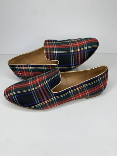 J Crew Stewart Loafers Plaid Smoking Slip On Flats Almond Toe AT839 Women’s Sz 9  | eBay Slip On Flats, Flat Shoes Women, Shoes Flats, J Crew, Almond, Loafers, Slip On, Plaid, Women Accessories