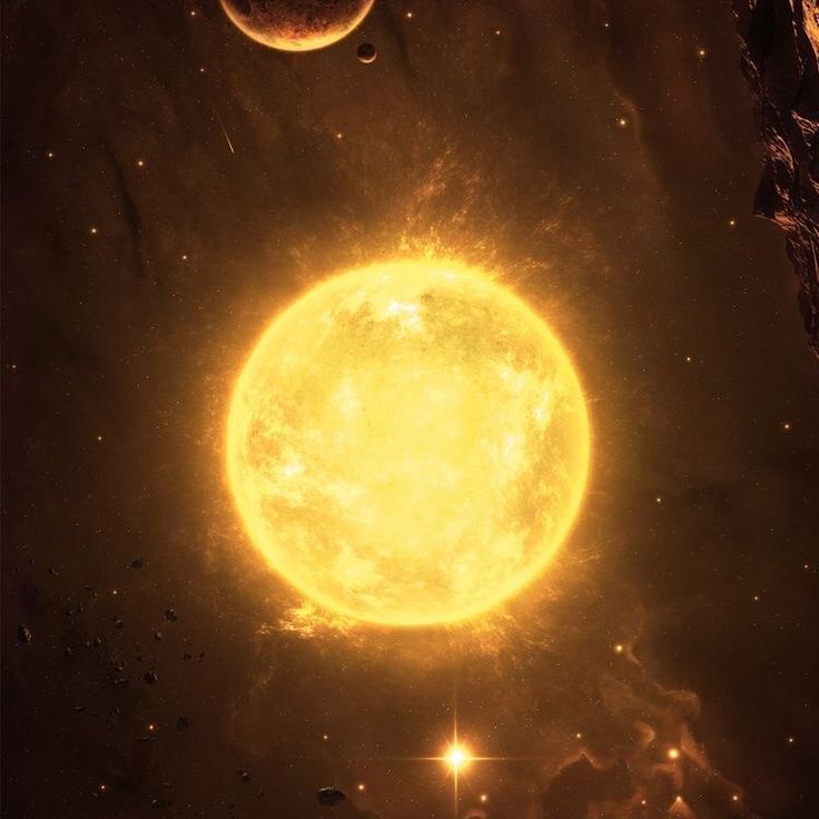 an artist's rendering of the sun and planets in space