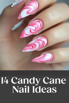 Candy Cane Nail, Short Manicure, Festive Manicure, Candy Cane Nails, Spring Nail Designs, Seasonal Nails, Candy Cane Stripes, Winter Nail Art, Spring Nail