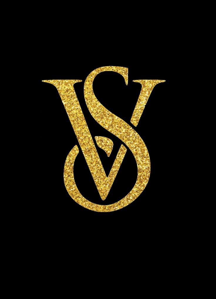 the letter s and v is made out of gold glitters on a black background