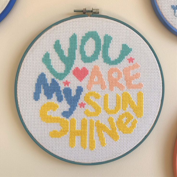 You Are My Sunshine - Cross Stitch PDF Pattern - Baby Nursery Kids Bedroom Wall Art - Handmade gift - Instant Download - Sunshine Cross Stitch, Cross Stitch Patterns Free Disney, Cross Stitch Nursery, Kids Bedroom Wall Art, Cross Stitch Quotes, Small Cross Stitch, Pola Kristik, Beading Patterns Free, Cross Stitch Patterns Flowers