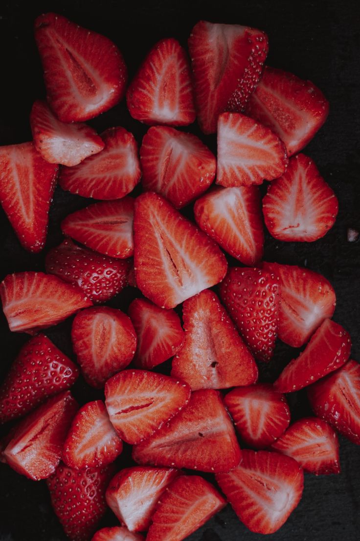 sliced strawberries in a bowl ready to be eaten