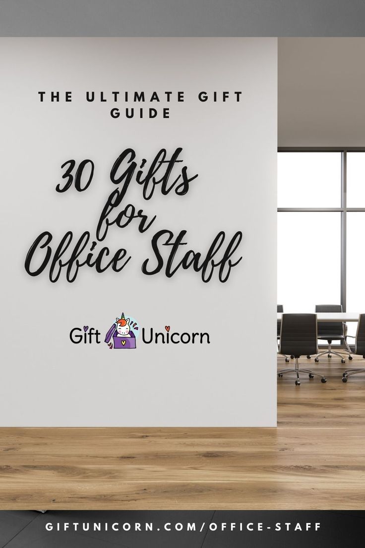 the ultimate gift guide for office staff is on display in front of a white wall