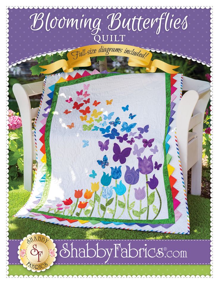 the cover of blooming butterflies quilt