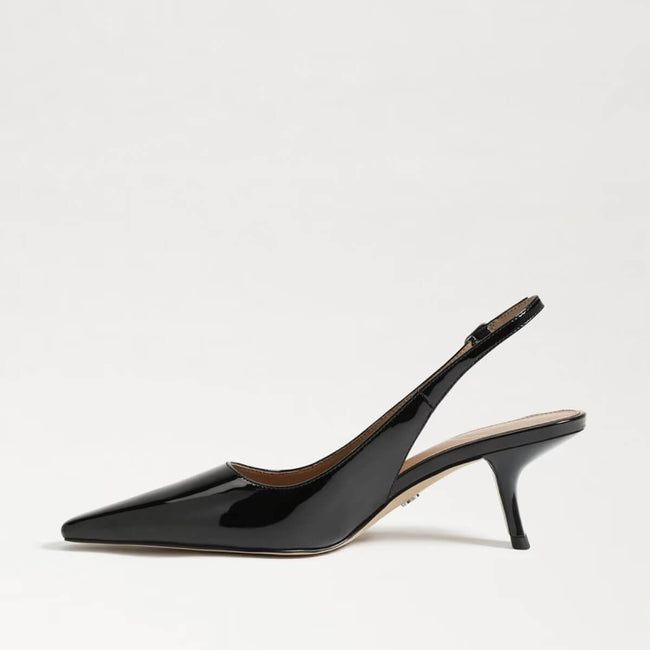 Sam Edelman Bianka Slingback Pump | Women's Shoes | MILK MONEY Sleek Pointed Toe Kitten Heels, Sleek Slingback Kitten Heels For Office, Sleek Slingback Kitten Heels For Formal Occasions, Sleek Slingback Kitten Heels For Formal Events, Sleek Kitten Heels With Ankle Strap, Sleek Kitten Heels With Open Heel For Work, Sleek Open Heel Kitten Heels For Work, Sleek Fitted Slingback Pumps For Office, Sleek Kitten Heels For Office