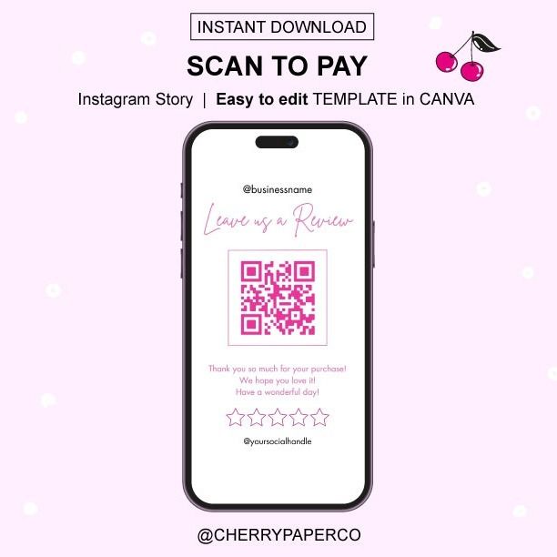 an iphone with the text scan to pay on it, next to a pink background