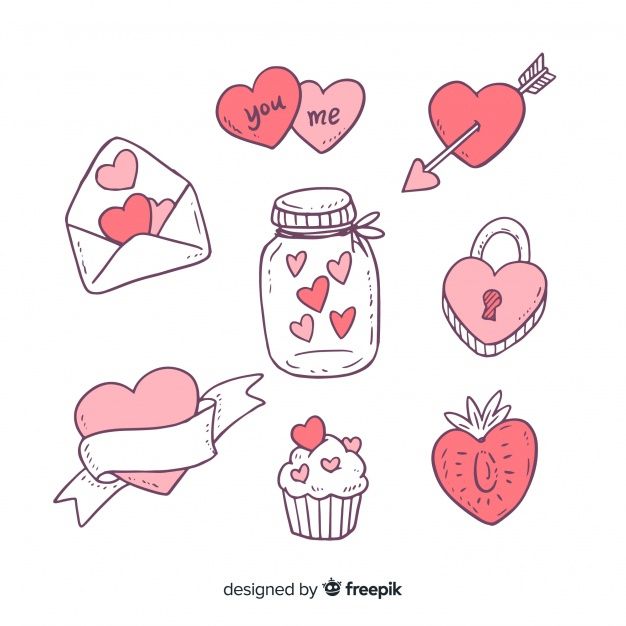 hand drawn valentine's day icons