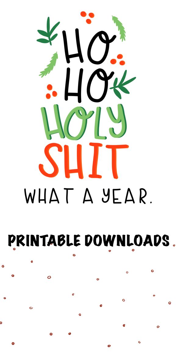 a christmas card with the words ho hoo's shitt what a year printable