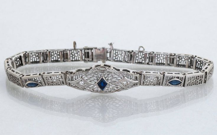 Antique Bracelet Antique Edwardian 14K White Gold Diamond | Etsy Classic Formal Bracelets With Intricate Design, Elegant Formal Diamond Bracelet With Intricate Design, Elegant Silver Diamond Bracelet With Intricate Design, Elegant Diamond Bracelet With Intricate Design For Formal Occasions, Elegant Round Diamond Bracelet With Intricate Design, Classic Sterling Silver Bracelet With Intricate Design For Wedding, Formal Diamond Bracelet With Intricate Design, Elegant White Gold Sterling Silver Bracelet With Intricate Design, Elegant Bracelets With Intricate Design For Anniversary