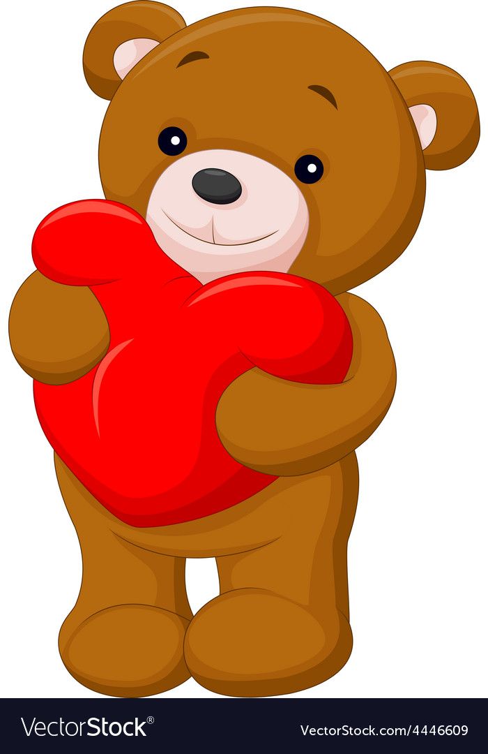 a brown teddy bear holding a red heart