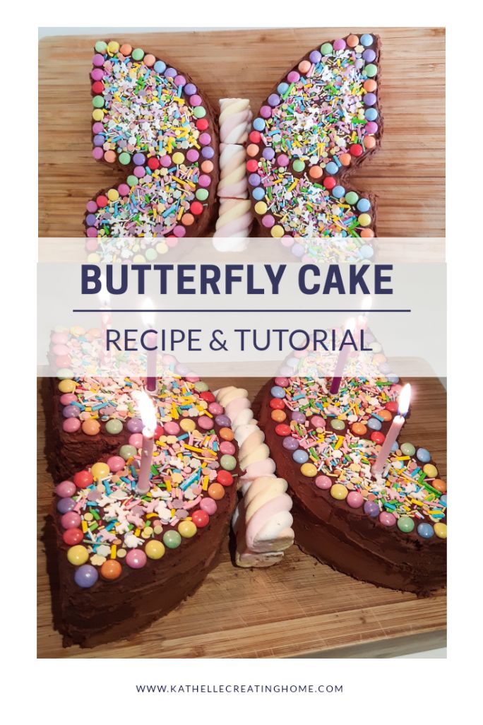 the butterfly cake recipe is ready to be cut into pieces and put on top of each other