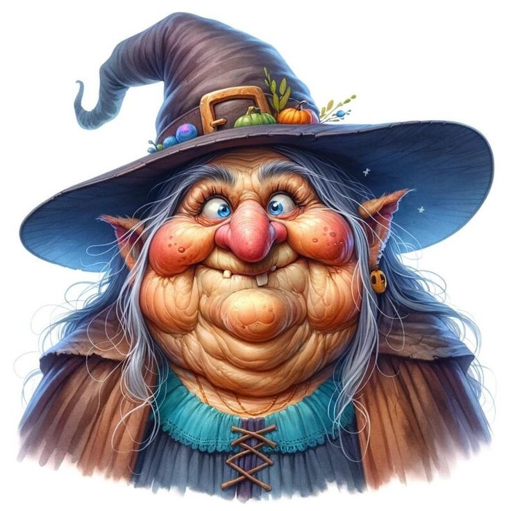 an image of a cartoon character wearing a witches hat