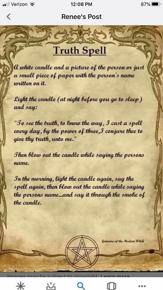 Truth Spell, White Magic Spells, Witchcraft Spells For Beginners, Easy Love Spells, Good Luck Spells, Spells For Beginners, Easy Spells, Witchcraft Books, Magic Spell Book