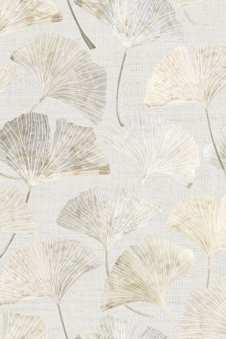 a wallpaper with white leaves on it