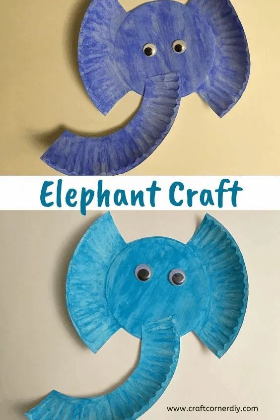 an elephant paper plate craft for kids to make