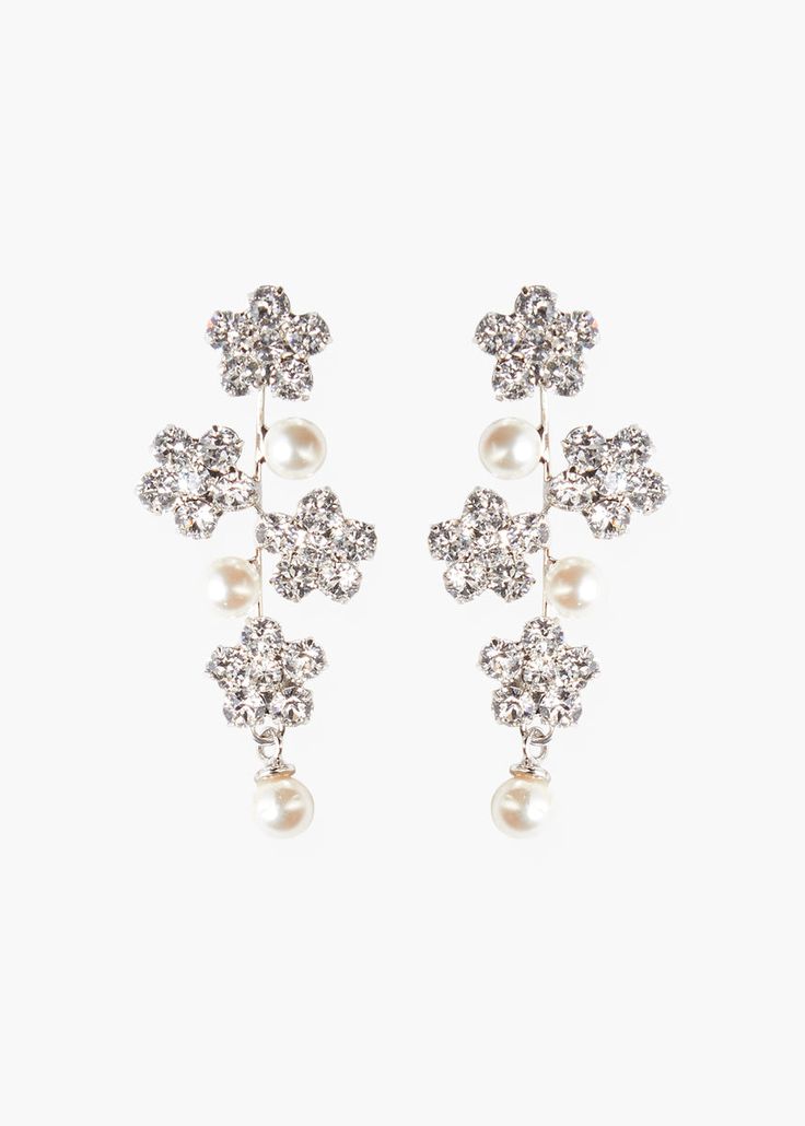 Aria Earrings – Jennifer Behr LLC Luxury Hair Accessories, Crystal Pearl Earrings, Crystal Flowers, Pearl Headpiece, Jennifer Behr, Fine Jewelry Gift, Bridal Shop, Crystal Pearls, Bridal Boutique