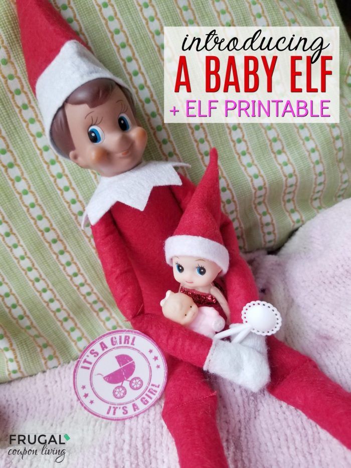 an elf is sitting on top of a bed with the caption, how to introduce a baby elf + printable