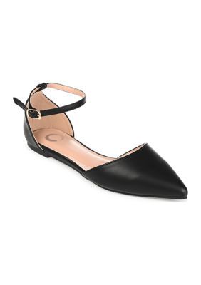 A vintage design that keeps getting better with time, the d'Orsay flat. The Reba by Journee Collection is a classic ballet style made to wear with everything in your closet. This vegan leather silhouette is thoughtfully detailed with a wide-width footbed for extra room and topped with a slim buckled strap at the ankle. | Journee Collection Women's Reba-Wd Flats, Black, 6.5W Classic Pointed Toe Flats With Flat Heel For Summer, Classic Pointed Toe Flats For Summer, Classic Summer Pointed Toe Flats With Flat Heel, Chic Ankle Strap Flats For Formal Occasions, Classic Low Heel Pointed Toe Flats For Summer, Classic Pointed Toe Flats With Low Heel For Summer, Elegant Ankle Strap Ballet Flats, Classic Evening Ballet Flats For Spring, Elegant Summer Ballet Flats For Formal Occasions