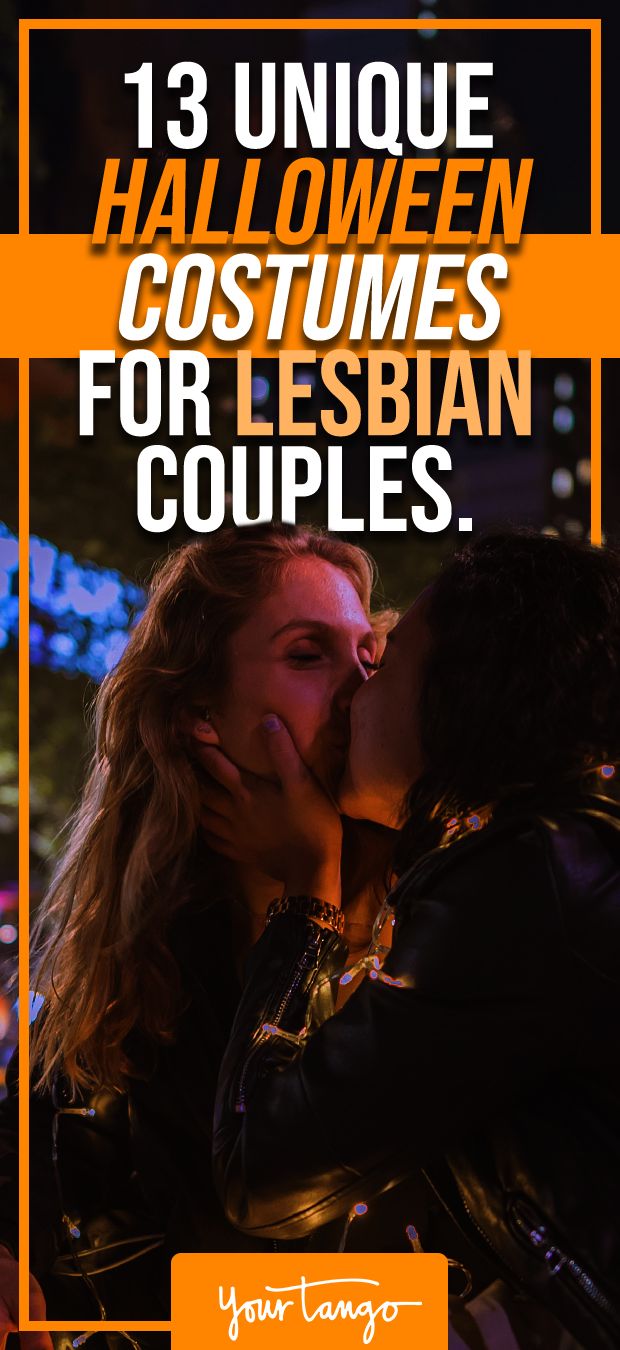 13 Unique Halloween Costumes For Lesbian Couples | YourTango Gay Halloween Costumes, Unique Couple Halloween Costumes, Couples Halloween Costume Ideas, Clever Halloween, Classy Halloween Costumes, Couples Halloween Costume, Trio Halloween Costumes, Clever Halloween Costumes, Pretty Halloween Costumes