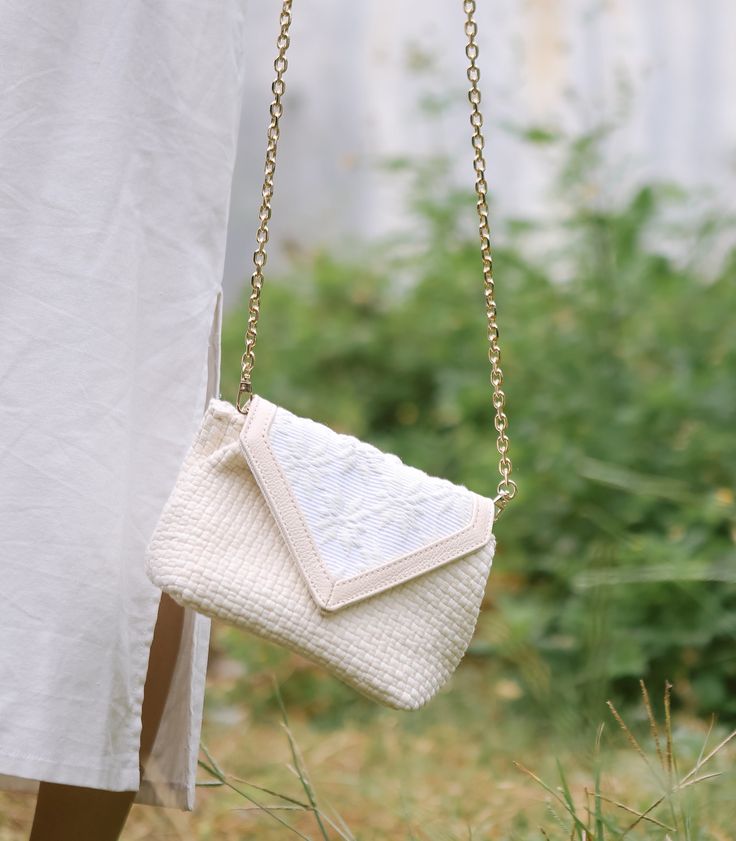 Zelda Sling - Beige - Rags2Riches Elegant Woven Crochet Crossbody Bag, Cream Woven Evening Bag, Elegant Woven Crossbody Shoulder Bag, Elegant Handwoven Crossbody Bag, Elegant Handwoven Crossbody Shoulder Bag, Woven Crossbody Clutch, Woven Cream Clutch For Everyday, Cream Woven Clutch For Everyday Use, Beige Woven Bag