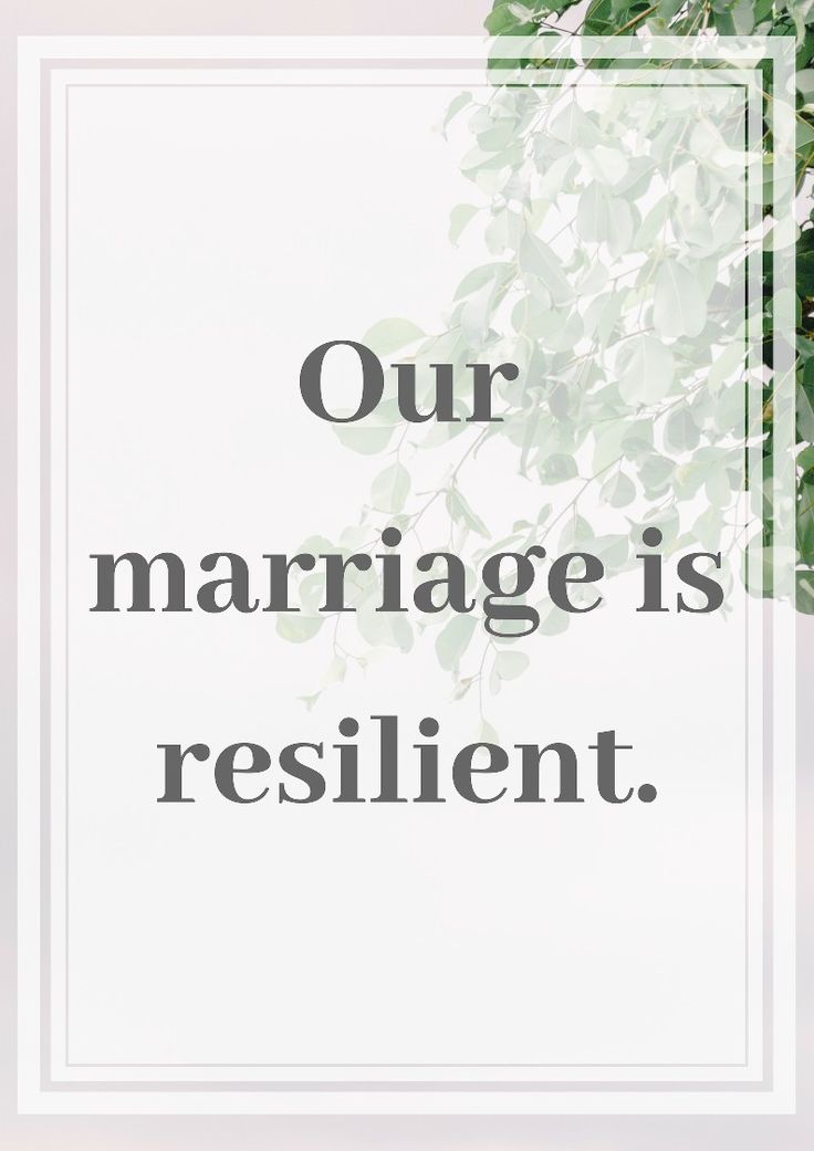 the words our marriage is resilient are in front of a photo of leaves