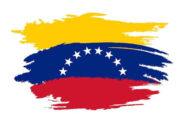 the venezuela flag painted with brush strokes