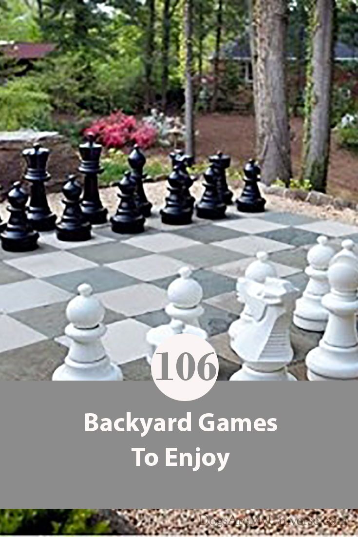 a chess board with the words backyard games to enjoy