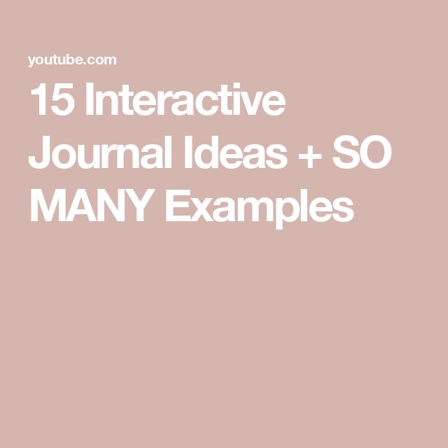 the text reads 15 interactive journal ideas and so many examples on top of a pink background