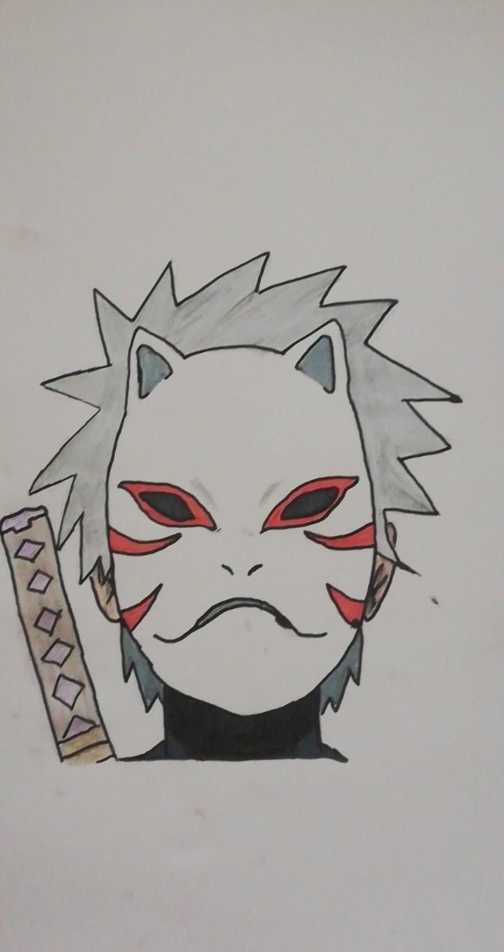 Kakashi Anbu drawing from Naruto # draw Kakashi Simple Drawing, Kakashi Face Drawing, Kakashi In Manga, Kakashi Anbu Drawing, How To Draw Kakashi, Kakashi Drawing Art, Naruto Simple Drawing, Naruto Drawing Pencil, Sasuke Drawing Easy