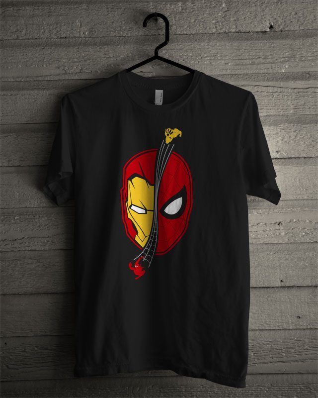 Spidey Ironman Face Homecoming T Shirt Jean Jacket Design, Iron Man Shirt, Marvel Fashion, Geeky Clothes, Clothing Store Interior, Marvel Clothes, Trendy Shirt Designs, T Shirt Painting, Marvel Shirt