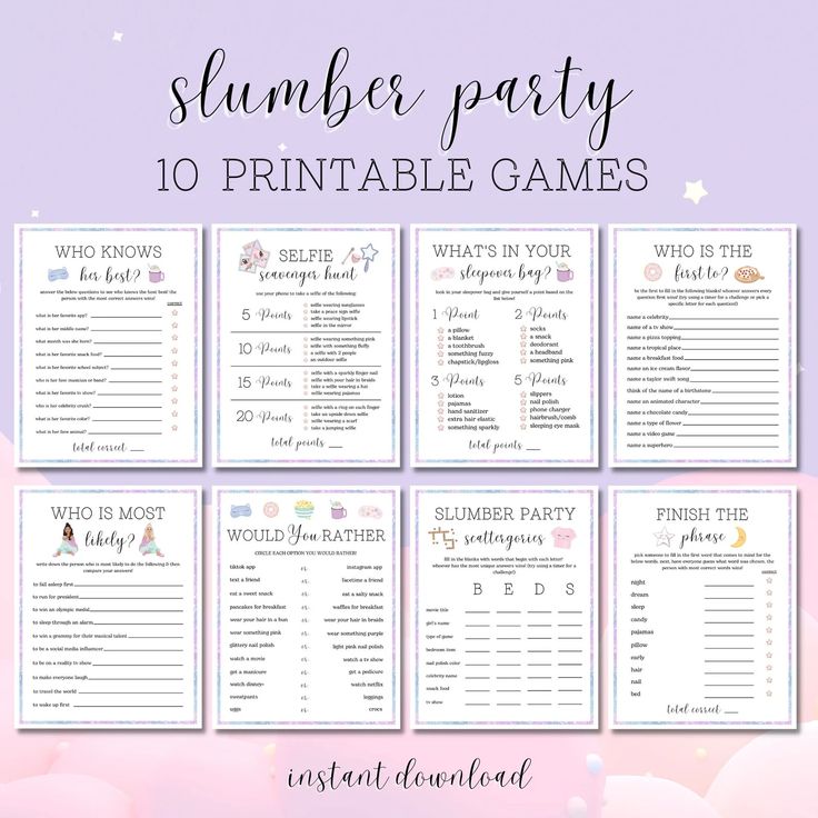 printable summer party games for kids and adults