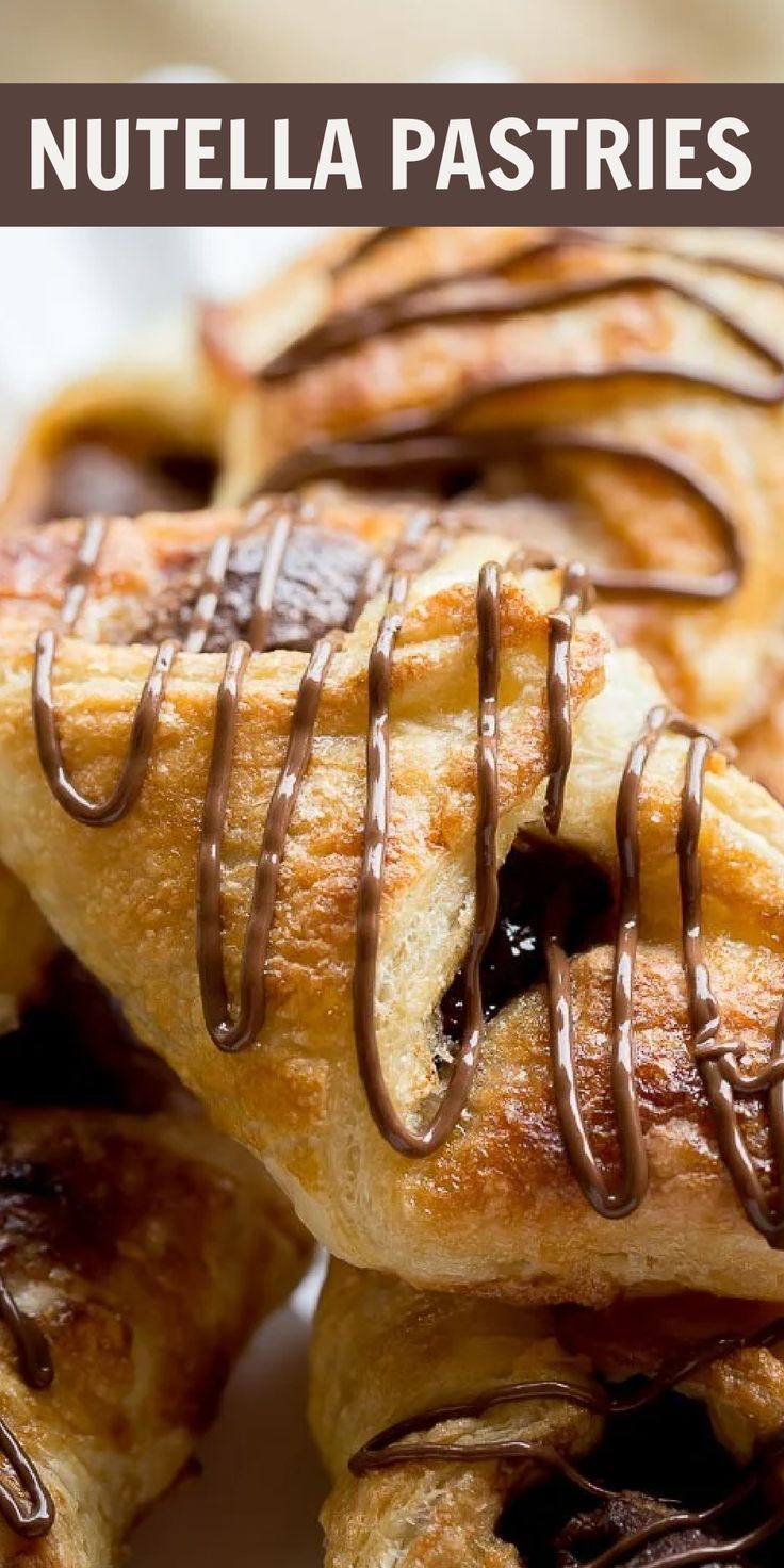 pastry with chocolate drizzled on top