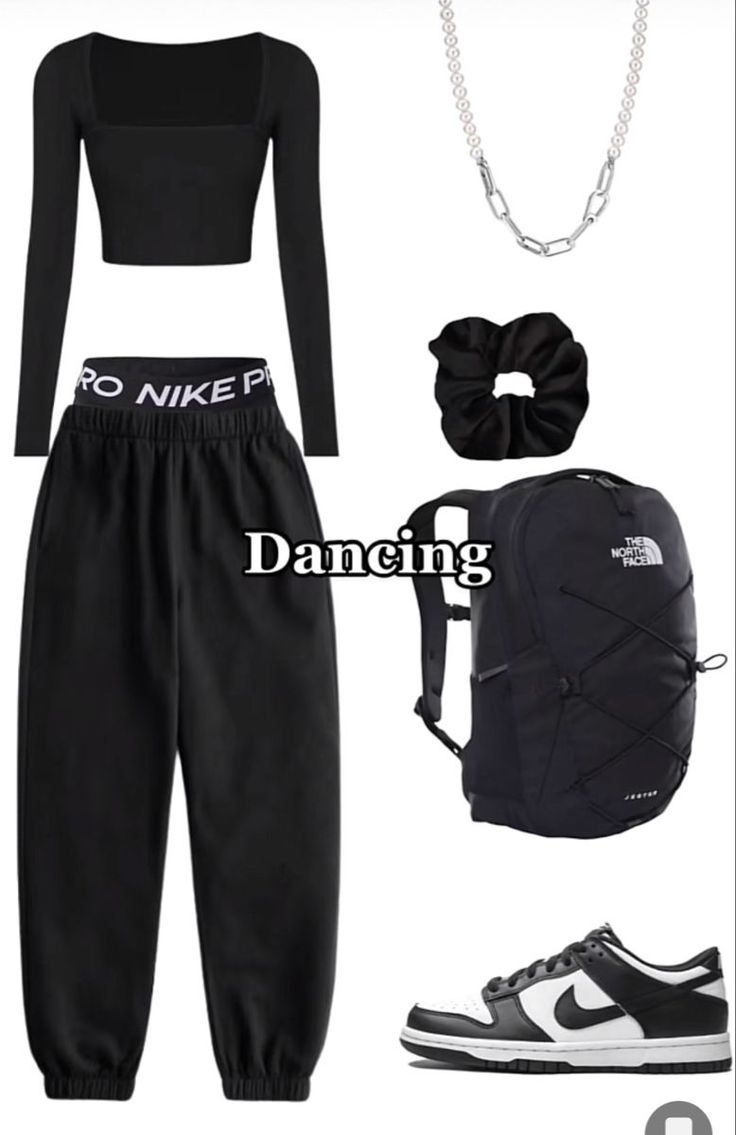 All Black Hip Hop Outfit, Dance Outfits Hip Hop Aesthetic, Nike Dance Outfits, Hip Hop Practice Outfits, What To Wear For Dance Practice, Hip Hop Dance Practice Outfits, Dancing Outfits Hip Hop, Hip Hop Dance Class Outfits, Dance Fits Hip Hop