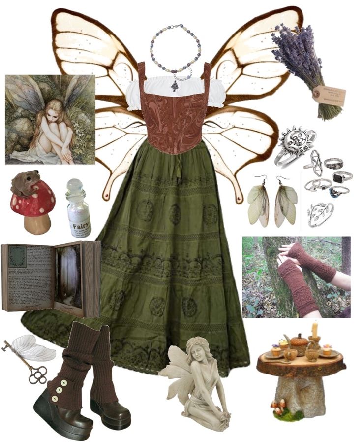 Enchanted Forest Outfit Ideas Casual, Mother Earth Outfit, Elf Core Outfit, Forest Elf Outfit, Fairy Ren Faire Costume, Nature Fairy Outfit, Forest Fairy Outfit, Dryad Costume, Ren Faire Outfits