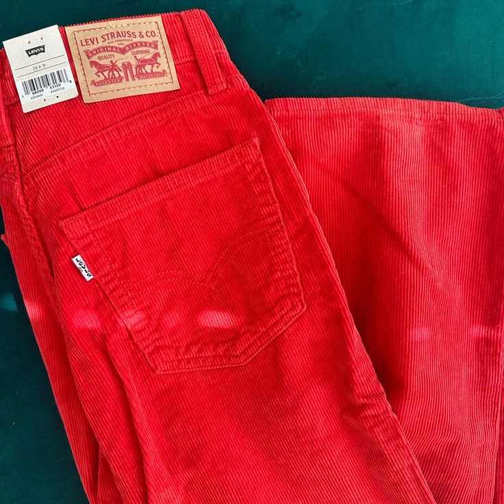 Red Corduroy Levi Straight Leg Jeans 26 X 31- New With Tags. Super Cute Casual Or Dressed Up- Just A Little Big On Me So I’m Selling. Womens Red Jeans, Courdory Levis, Straight Leg Red Jeans, Trendy Red Corduroy Bottoms, Red Fitted Corduroy Bottoms, Fitted Red Corduroy Bottoms, Casual Red Levi's Bottoms, Levi's Fitted Red Bottoms, Red Fitted Levi's Bottoms