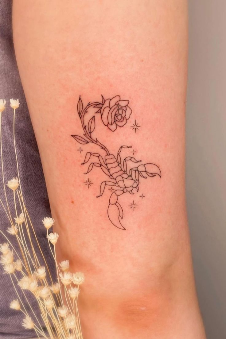 a small tattoo on the leg of a woman