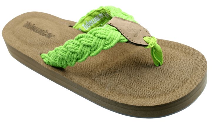 Cushioned heel and toe pad for all-day comfort. Superior arch support creates added balance. Lightweight design for ease of wear. Comfort-Blend Nylon Webbing on the underside of the strap. Textured bottom w/TPR Bottom for durability Teacher Discounts, Womens Slides, Nantucket, Neon Green, Arch Support, Green Yellow, Flip Flops, Womens Sandals, Arch