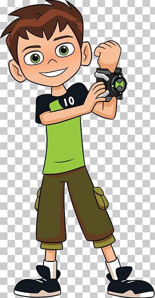 a cartoon boy with green shirt and brown shorts holding a camera