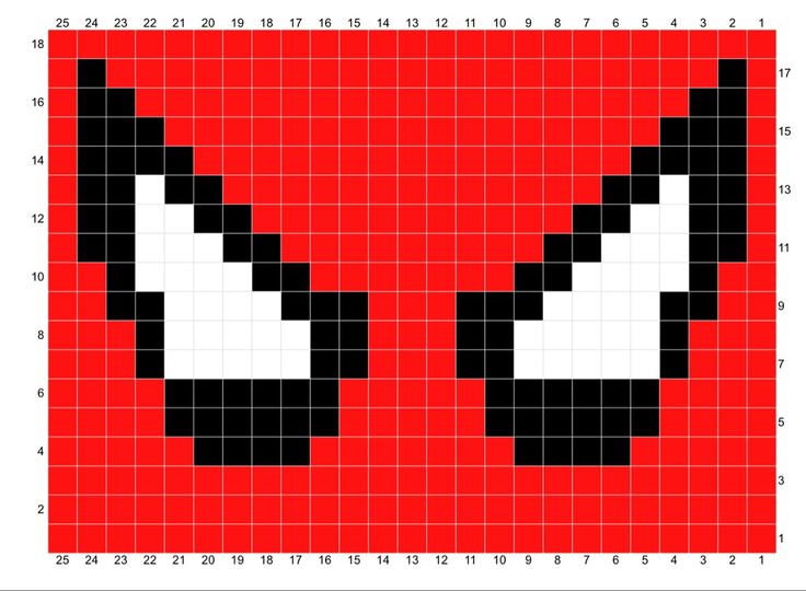 a red and black spiderman face is shown in the shape of a pixel pattern