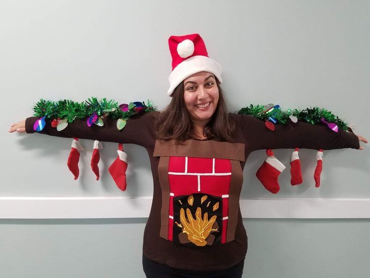 Ugly Sweater Grinch Ugly Christmas Sweater Diy, Ugly Xmas Sweater Party, Diy Christmas Mantle, Ugliest Christmas Sweater Ever, Homemade Ugly Christmas Sweater, Ugly Christmas Sweater Diy Funny, Ugly Christmas Sweater Outfit, Diy Christmas Sweater, Ugly Christmas Sweater Contest