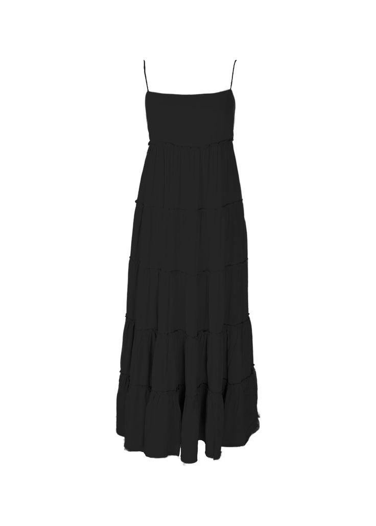 A tiered dress that’s so good. From the beach to the everyday dress you’ve been looking for, it’s a closet staple. Layered Tiered Maxi Dress For Summer, Chic Maxi Length Tiered Dress For Beach, Chic Tiered Maxi Dress For Vacation, Chic Tiered Maxi Dress For The Beach, Black Layered Summer Dress, Layered Summer Beach Dress, Black Tiered Maxi Dress For Beach, Black Tiered Maxi Dress For Brunch, Summer Tiered Layered Dress