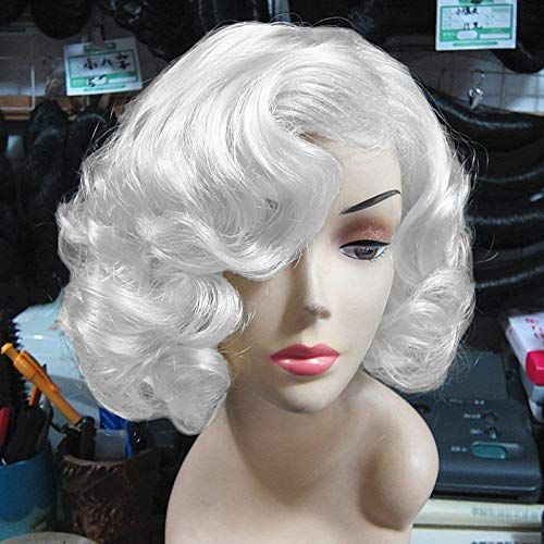 PRICES MAY VARY. Material:Heat Resistant Synthetic Fiber, Which is Soft Durable and Charming. Color:White Full Wig.Short Curly White Wig Perfect for Role Playing,Carnivals,Theme Party,Halloween,Costume Use. Packaged Included : 1 x High Quality Wig + 1 x Free Wig Cap Size: The Wig Cap is Adjustable,Can be Intertwined to Suit Most Different Head Sizes. Service: Once You Have any Problem with The Products,You Can Contact Us and We Will Help You Solve it in Time. Welcome to Baruisi Wig
 Baruisi is a Blonde Curly Wig, Cosplay Hair, Halloween Wigs, Natural Wigs, Short Hair Wigs, Cheap Hair Products, Red Wigs, Wavy Curly Hair, Costume Wigs