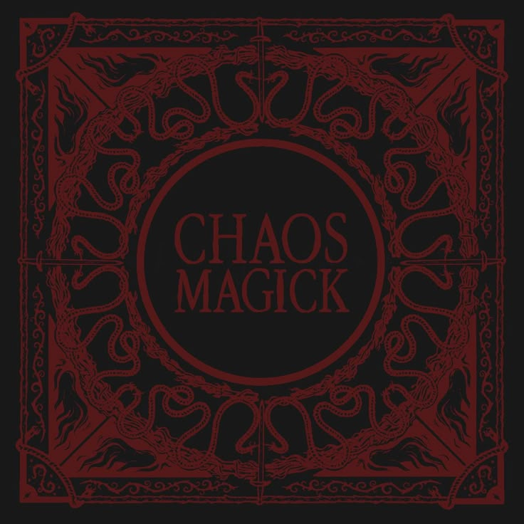 the cover art for chaos macick's album, chaos macick is shown in red