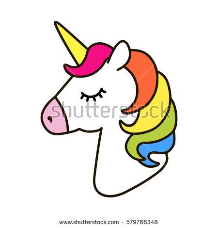 an image of a unicorn's head with rainbow hair