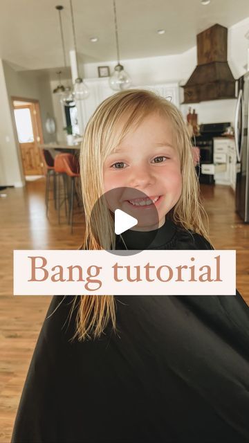 Toddler Fringe Haircut, Toddler Girl Bangs Hairstyles, Kid Haircut With Bangs, Haircuts For Kids Girls Medium Length, Kid Bangs Girls, Girls Side Bangs Kids, Kids Fringe Hairstyles, Bangs For Little Kids, How To Cut Toddler Bangs