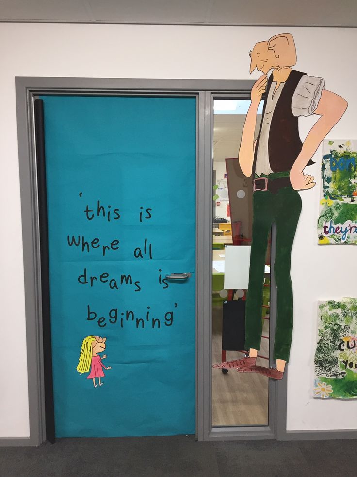 this is where all dreams are being painted on the door to someone's office