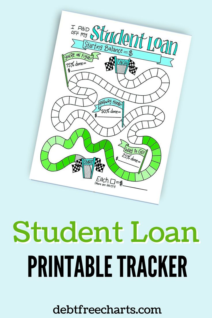 the student loan printable tracker with text overlay